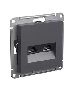 Розетка двойная компьютерная AtlasDesign RJ45+RJ45 кат.5Е механизм базальт SE ATN001485