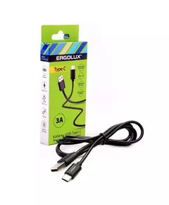 Кабель USB ELX-CDC02-C02 USB-Type C 3А 1.2м зарядка+передача данных коробка черн. ERGOLUX 15094