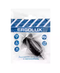 Адаптер автомобильный ELX-CA01P-C02 ПРОМО 1USB 12В 5В/2А LED пакет черн. ERGOLUX 15105