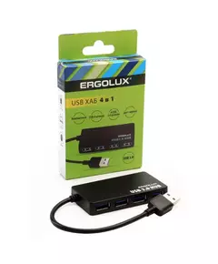 Разветвитель USB ELX-SLP01-C02 4USB 2А коробка черн. ERGOLUX 15109