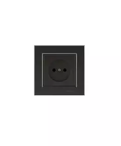 Розетка 1-м СП Karea 10А IP20 б/з дым. металлик Makel 56050022