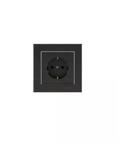 Розетка 1-м СП Karea 16А IP20 с/з дым. металлик Makel 56050028