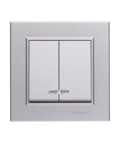 Выключатель 2-кл. СП Karea 10А IP20 сереб. Makel 56065003