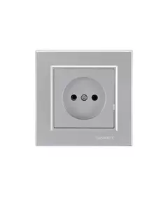 Розетка 1-м СП Karea 10А IP20 б/з сереб. Makel 56065022