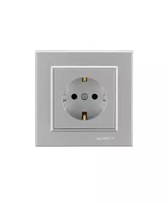 Розетка 1-м СП Karea 16А IP20 с/з сереб. Makel 56065028