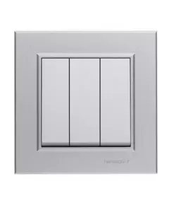 Выключатель 3-кл. СП Karea 10А IP20 сереб. Makel 56065091
