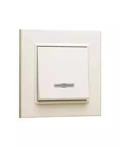Выключатель 1-кл. СП Karea 10А IP20 с подсветкой крем. Makel 56010021