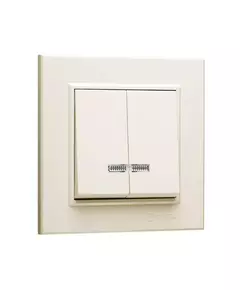 Выключатель 2-кл. СП Karea 10А IP20 с подсветкой крем. Makel 56010023
