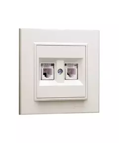 Розетка компютерная CAT5 + гнездо СП Karea IP20 крем. Makel 56010035