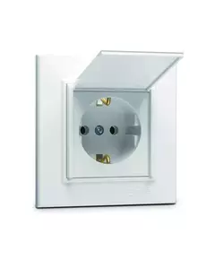 Розетка с/з и крышкой (Керамика) СП Karea 16А IP20 бел. Makel 56001009