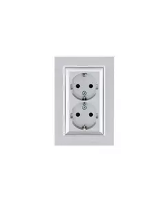 Розетка 2-я с/з СП Karea 16А IP20 серебр. Makel 56065082