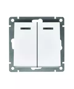 Выключатель 2-кл. СП Афина 10А IP20 с подсветкой механизм бел. Universal A0123