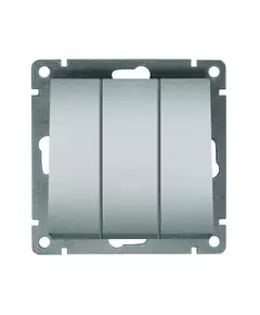 Выключатель 3-кл. СП Афина 10А IP20 механизм серебр. Universal A0043-S