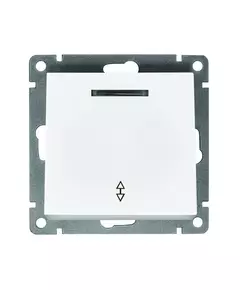 Переключатель проходной 1-кл. СП Афина 10А IP20 с подсветкой механизм бел. Universal A0125