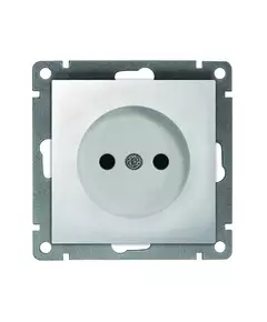 Розетка 1-м СП Афина 16А IP20 без заземл. механизм серебр. Universal A0022-S