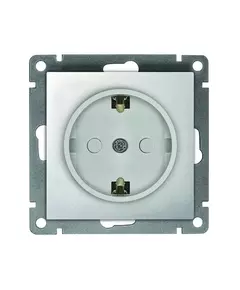 Розетка 1-м СП Афина 16А IP20 с заземл. защ. шторки механизм серебр. Universal A0049-S