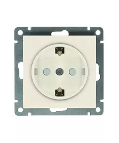 Розетка 1-м СП Афина 16А IP20 с заземл. защ. шторки механизм сл. кость (ivory) Universal A0049-I