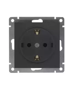 Розетка 1-м СП Афина 16А IP20 с заземл. механизм графит Universal A0028-Gr