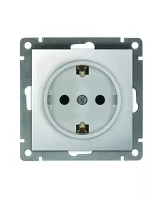 Розетка 1-м СП Афина 16А IP20 с заземл. механизм серебр. Universal A0028-S