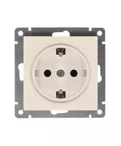 Розетка 1-м СП Афина 16А IP20 с заземл. механизм сл. кость (ivory) Universal A0028-I