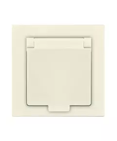 Розетка 1-м СП Афина 16А IP20 с заземл. с крышкой в сборе сл. кость (ivory) Universal A0029-I