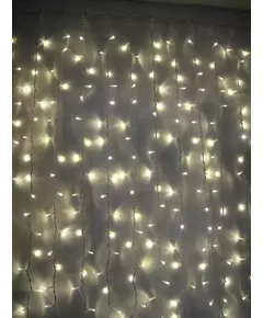 Гирлянда светодиодная "Бахрома" 1.8х0.5м 48LED схема нитей 1/2/3/5/3/2 тепл. бел. IP20 возможность соединения до 3шт 220В КОСМОС KOC_CUR-V21