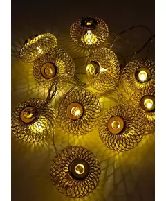 Гирлянда светодиодная "Фонарики" золото 5х3см 10LED тепл. бел. 1.8+0.3м КОСМОС KOC_GIR-B121