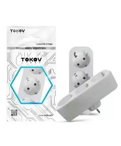 Разветвитель 3-м с заземл. 16А 250В IP20 полипропилен бел. TOKOV ELECTRIC TKL-S3Z-C01