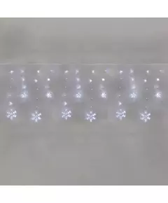 Гирлянда "Бахрома" со снежинками 2.4х0.9м 150 LED с контроллером 8 режимов 230В бел. Neon-Night 255-075