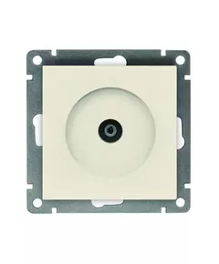 Розетка телевизионная TV 1-м СП Афина механизм сл. кость (ivory) Universal A0027-I