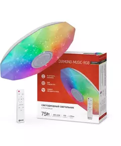 Светильник светодиодный COMFORT DIAMOND-MUSIC-RGB 75Вт 230В 3000-6500К 6000лм 500х100мм с пультом ДУ IN HOME 4690612044590