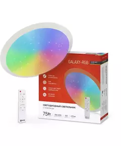 Светильник светодиодный COMFORT GALAXY-RGB 75Вт 230В 3000-6500К 6000лм 555х85мм с пультом ДУ IN HOME 4690612044613