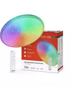 Светильник светодиодный COMFORT MYSTERY-RGB 75Вт 230В 3000-6500К 6000лм 495х85мм с пультом ДУ IN HOME 4690612044637