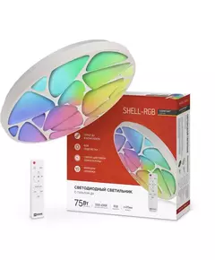 Светильник светодиодный COMFORT SHELL-RGB 75Вт 230В 3000-6500К 6000лм 495х85мм с пультом ДУ IN HOME 4690612044651