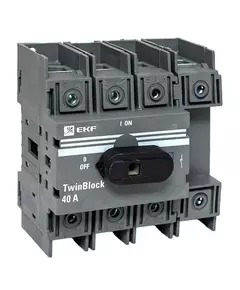 Рубильник 4п 40А с рукояткой управления для прямой установки TwinBlock EKF tb-40-4p-f