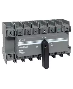 Рубильник 4п 100А реверсивный с рукояткой для прямой установки TwinBlock EKF tb-s-100-4p-rev