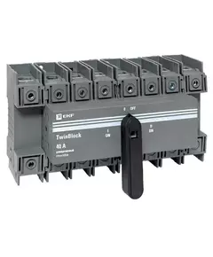 Рубильник 4п 40А реверсивный с рукояткой для прямой установки TwinBlock EKF tb-s-40-4p-rev