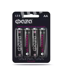 Элемент питания алкалиновый AA/LR6 1.5В Ultra Max LR6UM-B4 BL-4 (уп.4шт) ФАZА 5043022