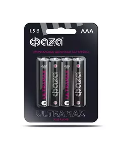 Элемент питания алкалиновый AAA/LR03 1.5В Ultra Max LR03UM-B4 BL-4 (уп.4шт) ФАZА 5043084