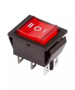 Выключатель клавишный 250В 15А (6с) ON-OFF-ON RWB-509 SC-767 красн. с подсветкой и нейтралью Rexant 36-2390