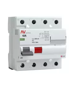 Выключатель дифференциального тока (УЗО) 4п 63А 300мА тип AC DV AVERES EKF rccb-4-63-300-ac-av