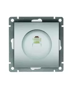 Розетка компьютерная 1-м СП Афина RJ45 кат.5E механизм серебр. Universal A0051-S