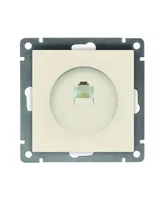 Розетка компьютерная 1-м СП Афина RJ45 кат.5E механизм сл. кость (ivory) Universal A0051-I