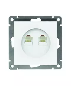 Розетка компьютерная 2-м СП Афина RJ45 кат.5E механизм бел. Universal A1086