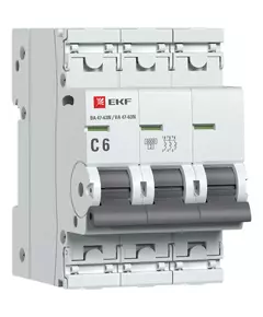 Выключатель автоматический 3P 6А (C) 6кА ВА 47-63N PROxima EKF M636306C