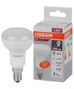 Лампа светодиодная LED Value LV R50 60 7SW/865 7Вт рефлектор матовая E14 230В 10х1 RU OSRAM 4058075581753