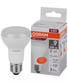 Лампа светодиодная LED Value LV R63 60 8SW/865 8Вт рефлектор матовая E27 230В 10х1 RU OSRAM 4058075581944