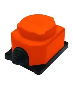 Розетка настенная 1-м 1ф "КОМПАКТ" с загл IP44 16А каучук оранж. UNIVersal 3037