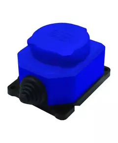 Розетка настенная 1-м 1ф "КОМПАКТ" с загл IP44 16А каучук синий UNIVersal 3047