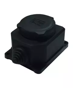 Розетка настенная 1-м 1ф "КОМПАКТ" с загл IP44 16А каучук черный UNIVersal 3032